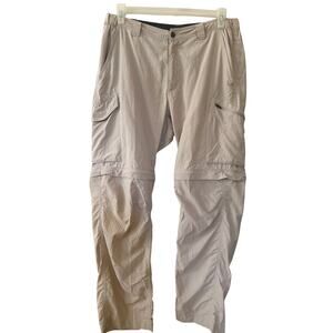Columbia Convertible Omni Shade Pants Men's Size 36x32 Trail Hiking Granola Tan